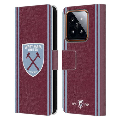 West Ham United FC 2024/25 Crest Kit Home Leather Book Wallet Case Cover For Xiaomi 14