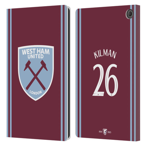 West Ham United FC 2024/25 Players Home Kit Maximilian Kilman Leather Book Wallet Case Cover For Amazon Fire Max 11 2023