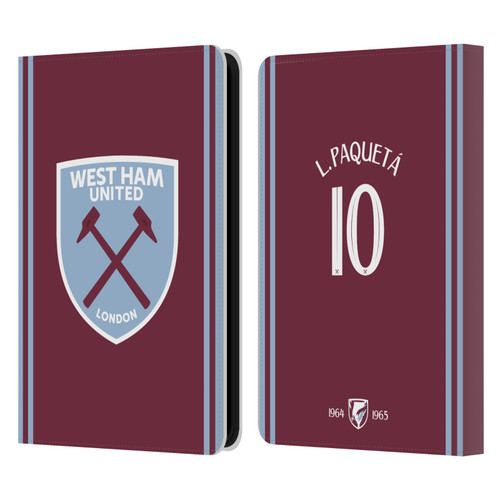 West Ham United FC 2024/25 Players Home Kit Lucas Paquetá Leather Book Wallet Case Cover For Amazon Kindle 11th Gen 6in 2022