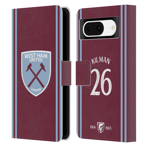 West Ham United FC 2024/25 Players Home Kit Maximilian Kilman Leather Book Wallet Case Cover For Google Pixel 8