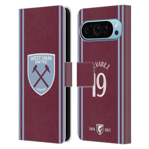 West Ham United FC 2024/25 Players Home Kit Edson Álvarez Leather Book Wallet Case Cover For Google Pixel 9 / Pixel 9 Pro