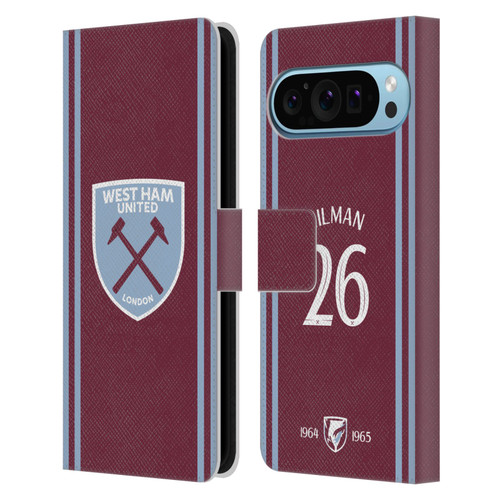 West Ham United FC 2024/25 Players Home Kit Maximilian Kilman Leather Book Wallet Case Cover For Google Pixel 9 / Pixel 9 Pro