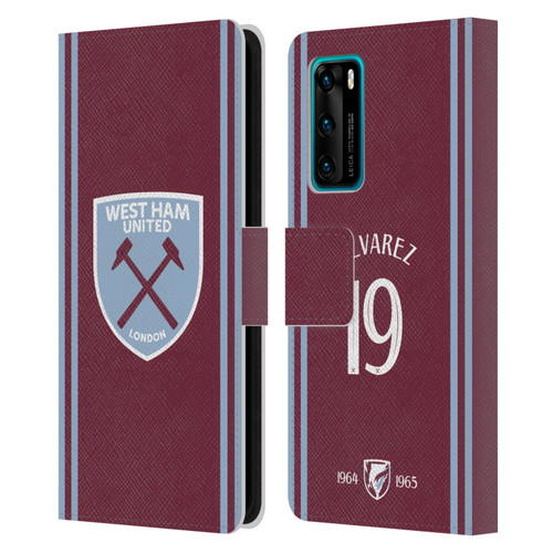 West Ham United FC 2024/25 Players Home Kit Edson Álvarez Leather Book Wallet Case Cover For Huawei P40 5G