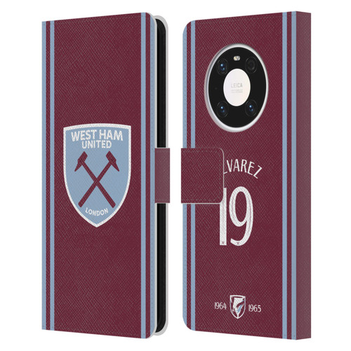 West Ham United FC 2024/25 Players Home Kit Edson Álvarez Leather Book Wallet Case Cover For Huawei Mate 40 Pro 5G