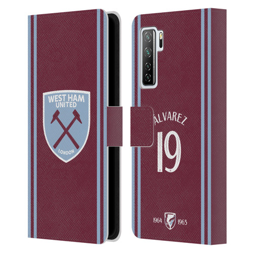 West Ham United FC 2024/25 Players Home Kit Edson Álvarez Leather Book Wallet Case Cover For Huawei Nova 7 SE/P40 Lite 5G