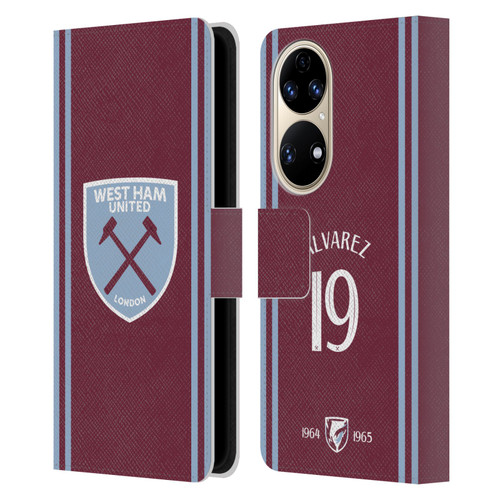 West Ham United FC 2024/25 Players Home Kit Edson Álvarez Leather Book Wallet Case Cover For Huawei P50