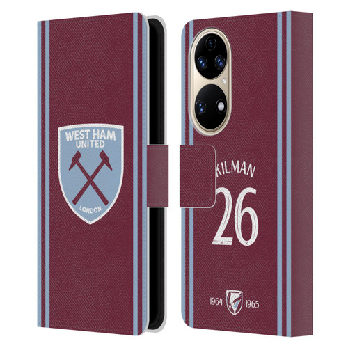 West Ham United FC 2024/25 Players Home Kit Maximilian Kilman Leather Book Wallet Case Cover For Huawei P50