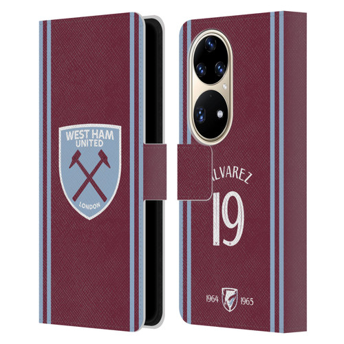 West Ham United FC 2024/25 Players Home Kit Edson Álvarez Leather Book Wallet Case Cover For Huawei P50 Pro