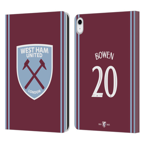 West Ham United FC 2024/25 Players Home Kit Jarrod Bowen Leather Book Wallet Case Cover For Apple iPad 10.9 2022/2025