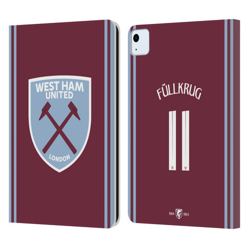 West Ham United FC 2024/25 Players Home Kit Niclas Füllkrug Leather Book Wallet Case Cover For Apple iPad Air 11 2020/2022/2024/2025 West Ham United FC 2024/25 Players Home Kit Niclas Füllkrug Leather Book Wallet Case Cover For Apple iPad Air 11 2020/2022/2024/2025