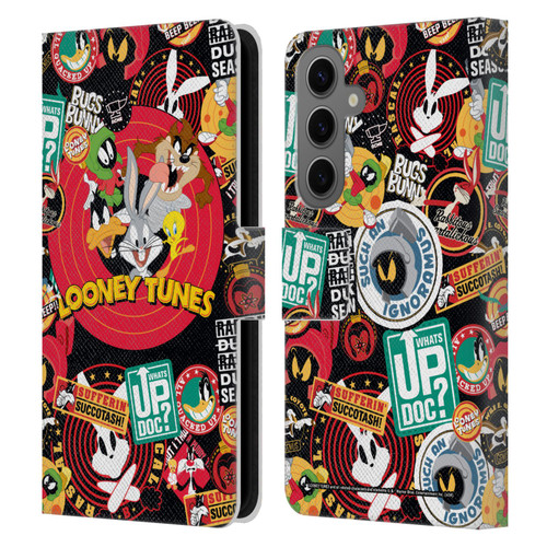 Looney Tunes Graphics and Characters Sticker Collage Leather Book Wallet Case Cover For Samsung Galaxy S25