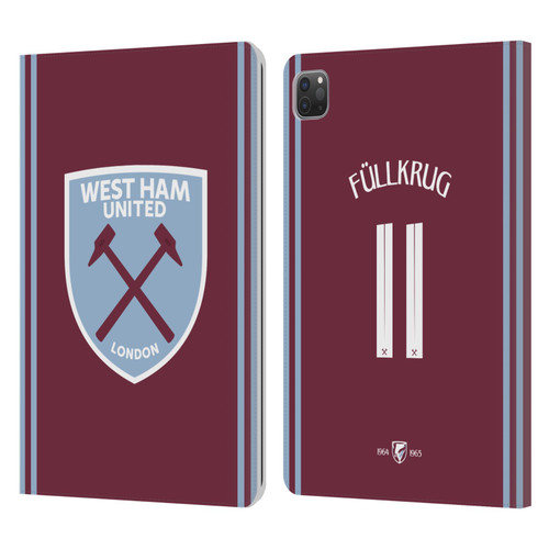 West Ham United FC 2024/25 Players Home Kit Niclas Füllkrug Leather Book Wallet Case Cover For Apple iPad Pro 11 2020 / 2021 / 2022 West Ham United FC 2024/25 Players Home Kit Niclas Füllkrug Leather Book Wallet Case Cover For Apple iPad Pro 11 2020 / 2021 / 2022