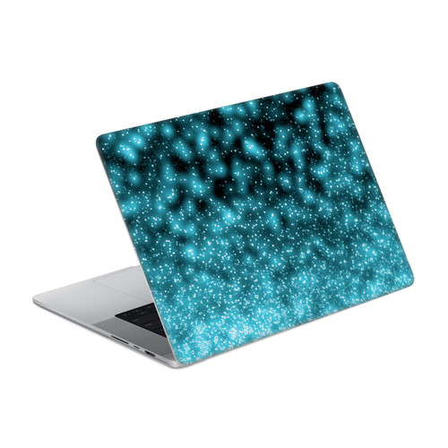 Monika Strigel Magic Lights Black Aqua Vinyl Sticker Skin Decal Cover for Apple MacBook Pro 14" A2442 / A3426 / A3427