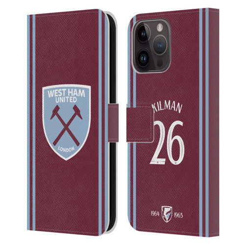 West Ham United FC 2024/25 Players Home Kit Maximilian Kilman Leather Book Wallet Case Cover For Apple iPhone 15 Pro Max West Ham United FC 2024/25 Players Home Kit Maximilian Kilman Leather Book Wallet Case Cover For Apple iPhone 15 Pro Max