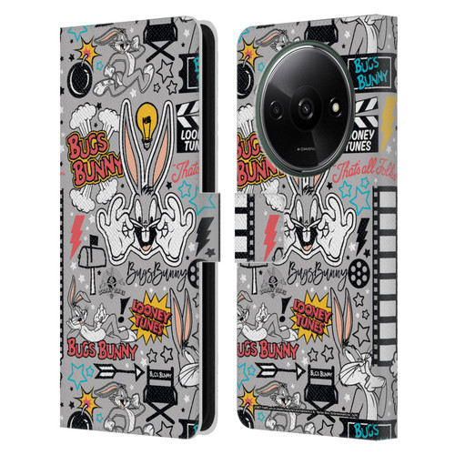 Looney Tunes Graphics and Characters Bugs Bunny Leather Book Wallet Case Cover For Xiaomi Redmi A3