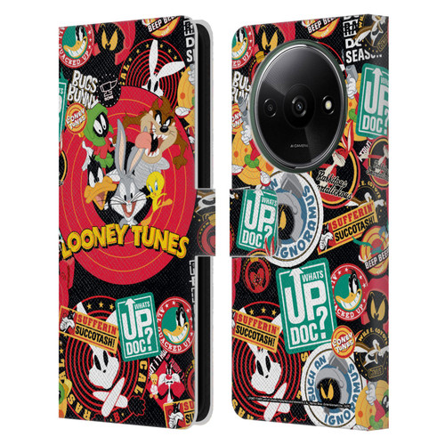 Looney Tunes Graphics and Characters Sticker Collage Leather Book Wallet Case Cover For Xiaomi Redmi A3