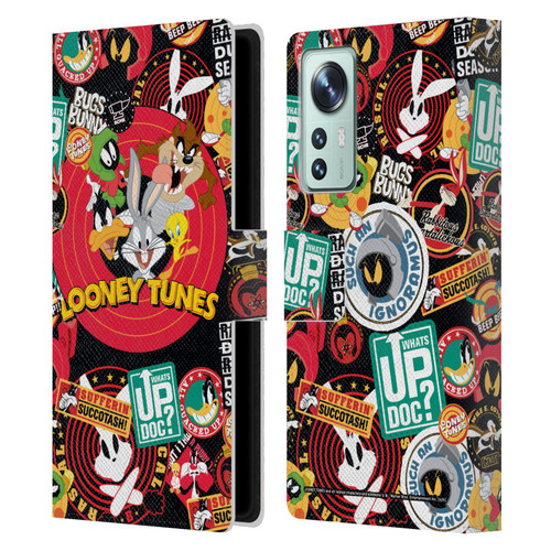 Looney Tunes Graphics and Characters Sticker Collage Leather Book Wallet Case Cover For Xiaomi 12