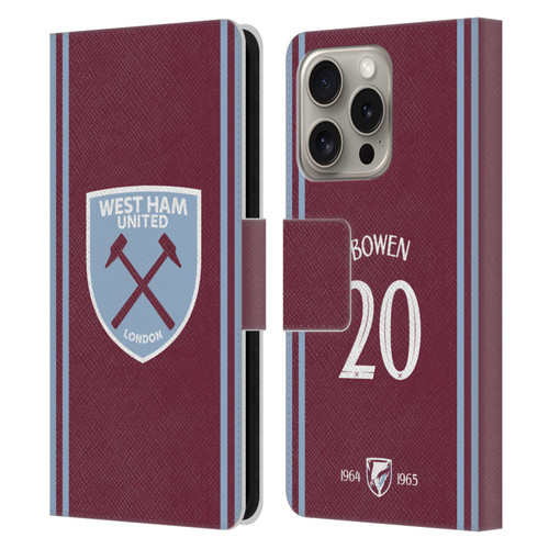 West Ham United FC 2024/25 Players Home Kit Jarrod Bowen Leather Book Wallet Case Cover For Apple iPhone 16 Pro West Ham United FC 2024/25 Players Home Kit Jarrod Bowen Leather Book Wallet Case Cover For Apple iPhone 16 Pro