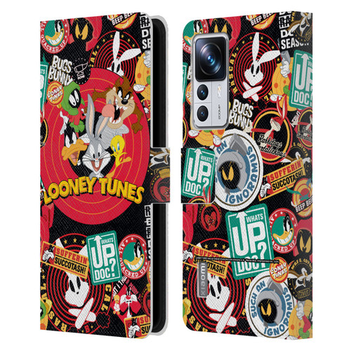 Looney Tunes Graphics and Characters Sticker Collage Leather Book Wallet Case Cover For Xiaomi 12T Pro
