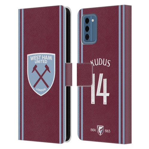 West Ham United FC 2024/25 Players Home Kit Mohammed Kudus Leather Book Wallet Case Cover For Nokia NC300