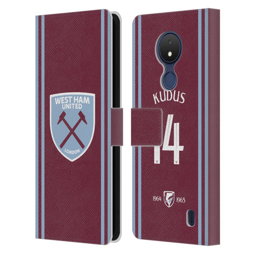 West Ham United FC 2024/25 Players Home Kit Mohammed Kudus Leather Book Wallet Case Cover For Nokia C21