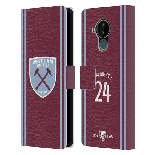 West Ham United FC 2024/25 Players Home Kit Guido Rodríguez Leather Book Wallet Case Cover For Nokia C30