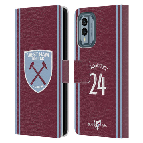West Ham United FC 2024/25 Players Home Kit Guido Rodríguez Leather Book Wallet Case Cover For Nokia X30