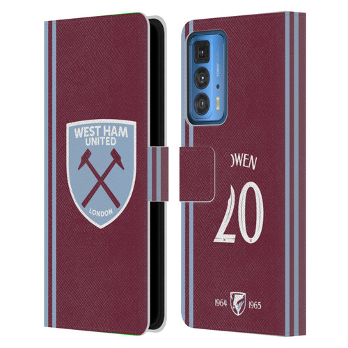 West Ham United FC 2024/25 Players Home Kit Jarrod Bowen Leather Book Wallet Case Cover For Motorola Edge (2022)