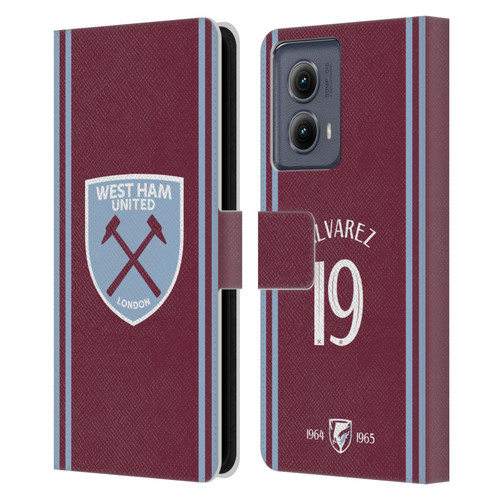 West Ham United FC 2024/25 Players Home Kit Edson Álvarez Leather Book Wallet Case Cover For Motorola Edge (2024)