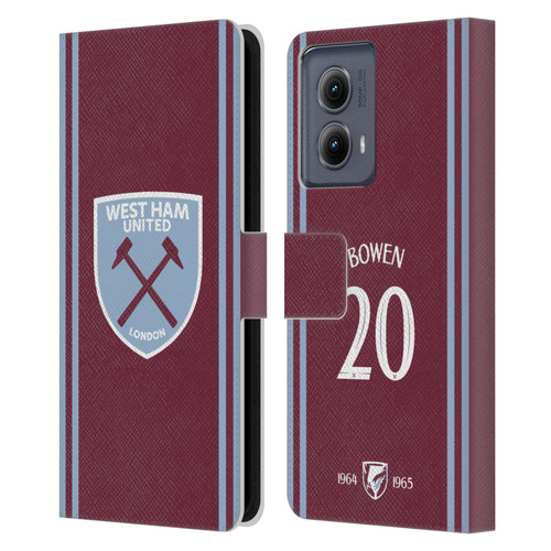 West Ham United FC 2024/25 Players Home Kit Jarrod Bowen Leather Book Wallet Case Cover For Motorola Edge (2024)