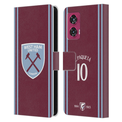 West Ham United FC 2024/25 Players Home Kit Lucas Paquetá Leather Book Wallet Case Cover For Motorola Edge 50 Fusion West Ham United FC 2024/25 Players Home Kit Lucas Paquetá Leather Book Wallet Case Cover For Motorola Edge 50 Fusion