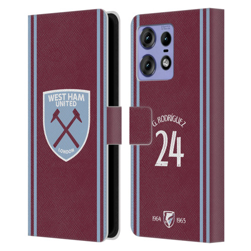 West Ham United FC 2024/25 Players Home Kit Guido Rodríguez Leather Book Wallet Case Cover For Motorola Edge 50 Pro