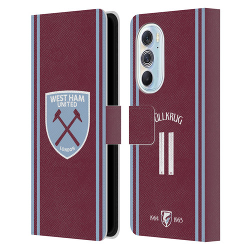 West Ham United FC 2024/25 Players Home Kit Niclas Füllkrug Leather Book Wallet Case Cover For Motorola Edge X30 West Ham United FC 2024/25 Players Home Kit Niclas Füllkrug Leather Book Wallet Case Cover For Motorola Edge X30