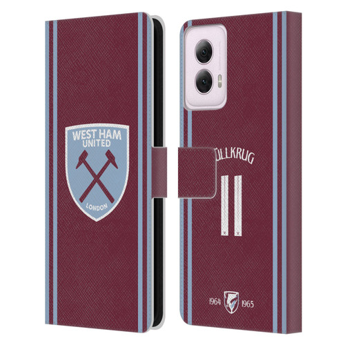 West Ham United FC 2024/25 Players Home Kit Niclas Füllkrug Leather Book Wallet Case Cover For Motorola Moto G Power (2024) West Ham United FC 2024/25 Players Home Kit Niclas Füllkrug Leather Book Wallet Case Cover For Motorola Moto G Power (2024)