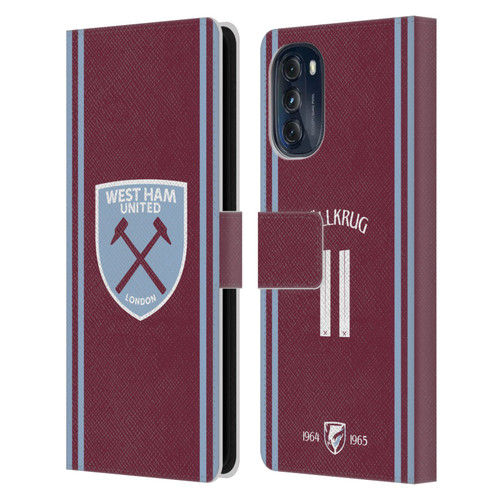 West Ham United FC 2024/25 Players Home Kit Niclas Füllkrug Leather Book Wallet Case Cover For Motorola Moto G (2022) West Ham United FC 2024/25 Players Home Kit Niclas Füllkrug Leather Book Wallet Case Cover For Motorola Moto G (2022)