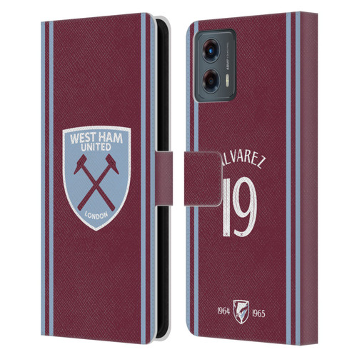 West Ham United FC 2024/25 Players Home Kit Edson Álvarez Leather Book Wallet Case Cover For Motorola Moto G (2023)