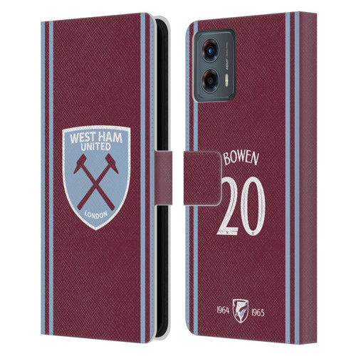 West Ham United FC 2024/25 Players Home Kit Jarrod Bowen Leather Book Wallet Case Cover For Motorola Moto G (2023)