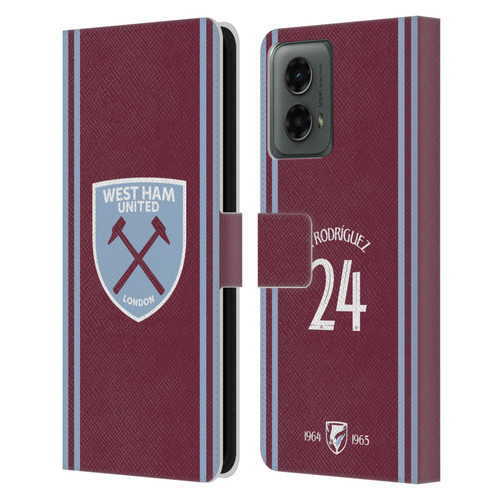 West Ham United FC 2024/25 Players Home Kit Guido Rodríguez Leather Book Wallet Case Cover For Motorola Moto G (2024)