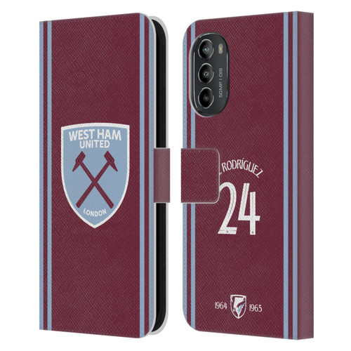 West Ham United FC 2024/25 Players Home Kit Guido Rodríguez Leather Book Wallet Case Cover For Motorola Moto G82 5G