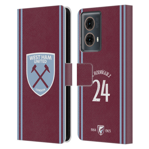 West Ham United FC 2024/25 Players Home Kit Guido Rodríguez Leather Book Wallet Case Cover For Motorola Moto G85