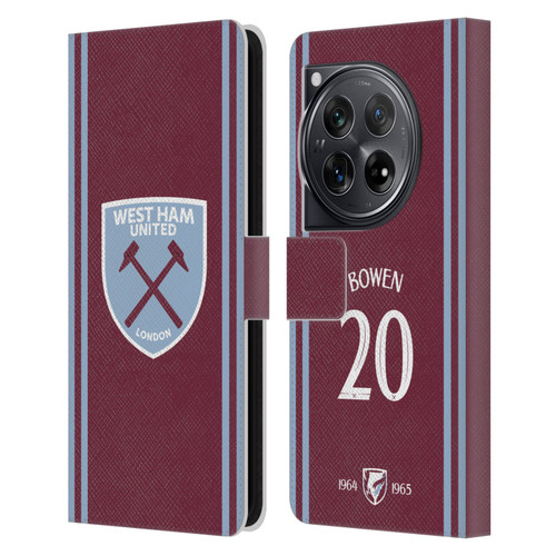 West Ham United FC 2024/25 Players Home Kit Jarrod Bowen Leather Book Wallet Case Cover For OnePlus 12