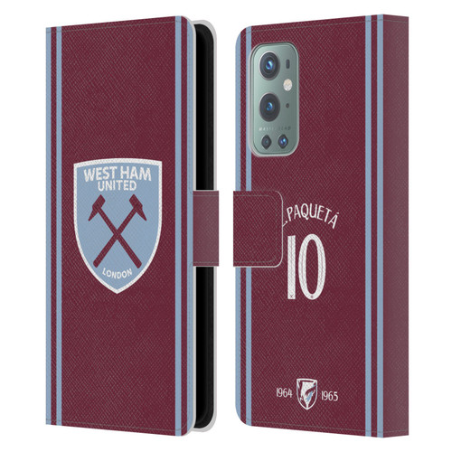 West Ham United FC 2024/25 Players Home Kit Lucas Paquetá Leather Book Wallet Case Cover For OnePlus 9