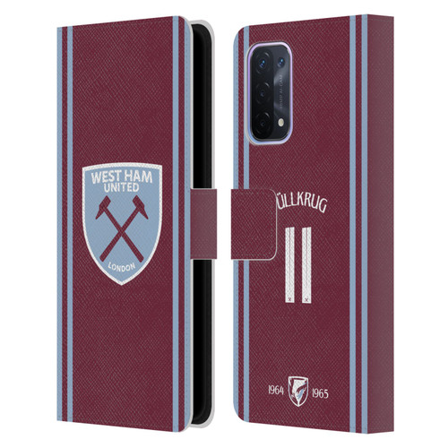 West Ham United FC 2024/25 Players Home Kit Niclas Füllkrug Leather Book Wallet Case Cover For OPPO A54 5G