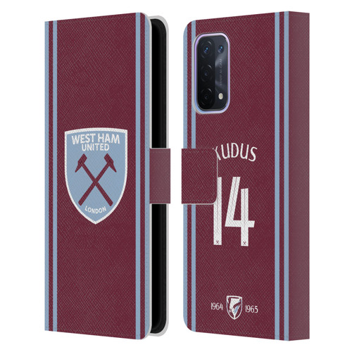 West Ham United FC 2024/25 Players Home Kit Mohammed Kudus Leather Book Wallet Case Cover For OPPO A54 5G