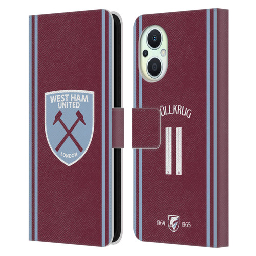 West Ham United FC 2024/25 Players Home Kit Niclas Füllkrug Leather Book Wallet Case Cover For OPPO Reno8 Lite