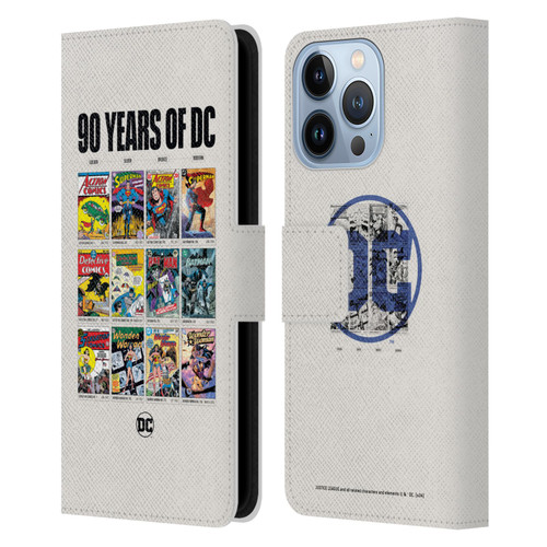 Justice League DC Comics 90th Anniversary Trinity Through Ages Leather Book Wallet Case Cover For Apple iPhone 13 Pro
