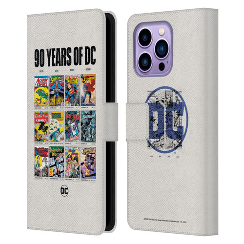 Justice League DC Comics 90th Anniversary Trinity Through Ages Leather Book Wallet Case Cover For Apple iPhone 14 Pro Max