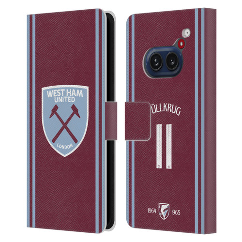 West Ham United FC 2024/25 Players Home Kit Niclas Füllkrug Leather Book Wallet Case Cover For Nothing Phone (2a)