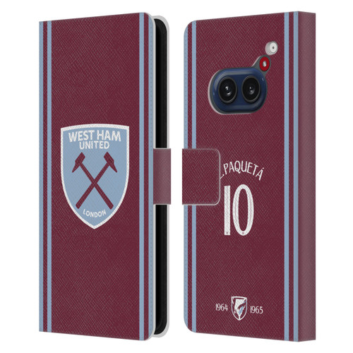 West Ham United FC 2024/25 Players Home Kit Lucas Paquetá Leather Book Wallet Case Cover For Nothing Phone (2a)