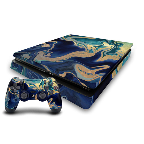 Monika Strigel Art Mix Indigo Vinyl Sticker Skin Decal Cover for Sony PS4 Slim Console & Controller